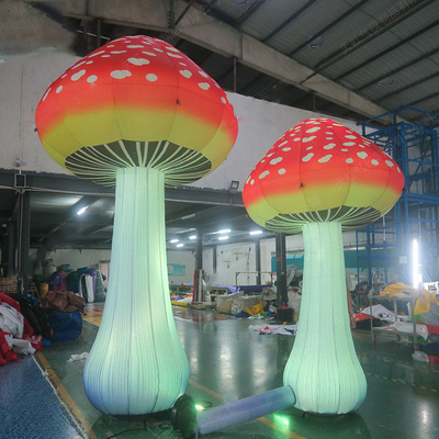 Modelo de hongo de iluminación inflable de 4 metros de altura personalizado para exhibición de eventos Flore de hongo LED