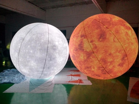 Helio inflables luz LED redonda de publicidad globo lunar de aire