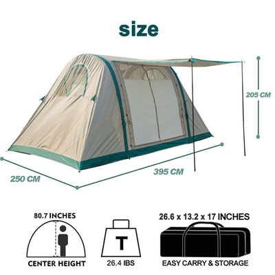 Caliente Cuatro temporadas 10 personas Invierno impermeable al aire libre Hotel de lujo Desierto Tienda de aire ascendente Inflatable Tienda de campamento para 8 personas