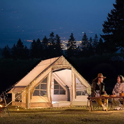 Lujo Camping al aire libre 10 metros Blanco 12 metros cuadrados Tienda de colores grandes Tienda de aire inflable