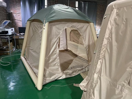 Tenda de casa inflable de alta calidad, portátil, plegable, impermeable, de doble capa, con aire acondicionado, para acampar y viajar al aire libre