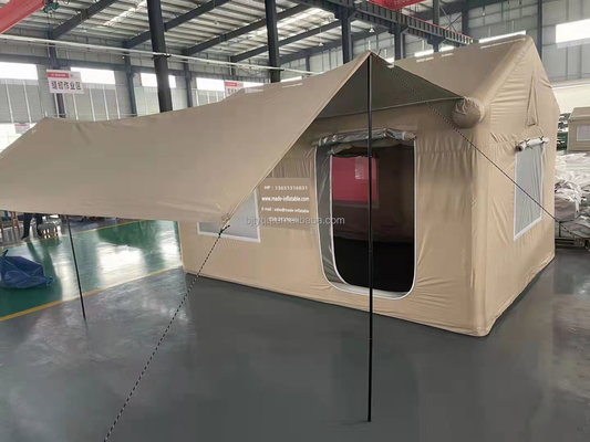 Tenda de casa inflable de alta calidad, portátil, plegable, impermeable, de doble capa, con aire acondicionado, para acampar y viajar al aire libre