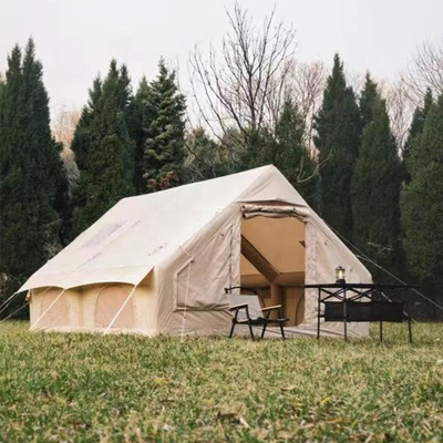 Venta al por mayor de carpa turística de aire inflable de lona grande carpa de cabaña de glamping carpa familiar de campamento inflable al aire libre