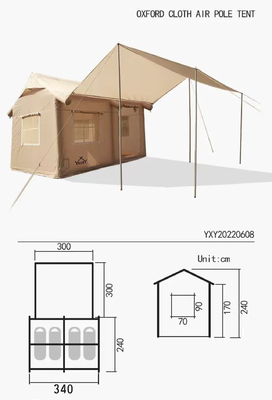 Air Family carpa de campamento inflable de lienzo personalizado de poliéster de lujo