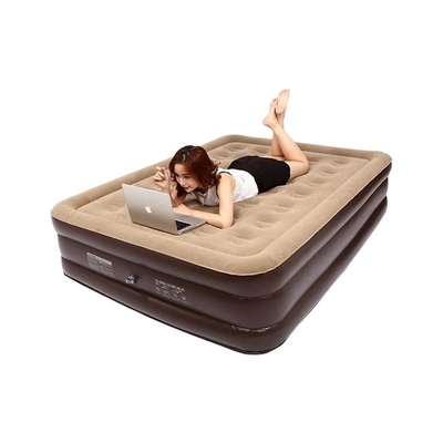 Elevación de la bomba incorporada Durable Automático de inflación eléctrica soplar hasta la cama de aire suave Plush colchón de flujo