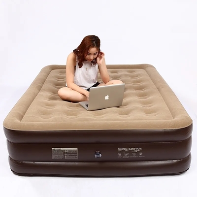 Elevación de la bomba incorporada Durable Automático de inflación eléctrica soplar hasta la cama de aire suave Plush colchón de flujo