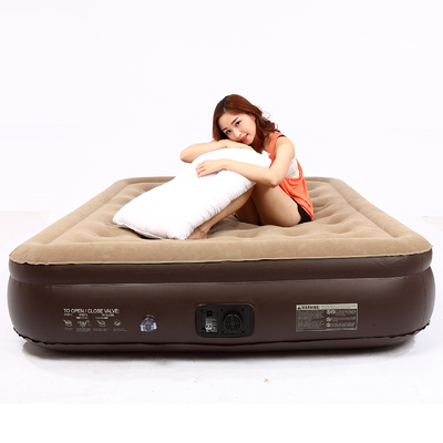 Venta caliente Blow Up Air cama suave Plush Flocking colchón duradero automático eléctrico colchón de aire de inflación