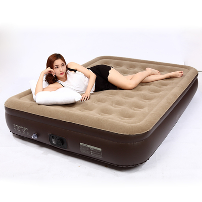 Venta caliente Blow Up Air cama suave Plush Flocking colchón duradero automático eléctrico colchón de aire de inflación