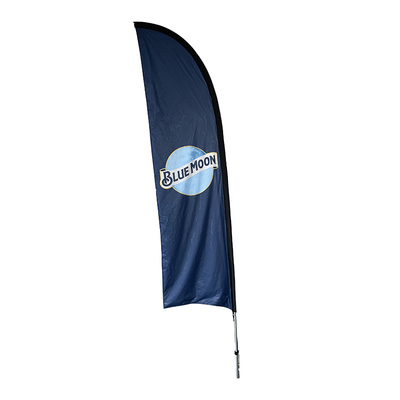 Exterior de poliéster volante de doble cara Bandera publicitaria de playa Bandera de marketing personalizada de plumas