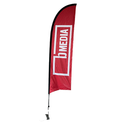 Exterior de poliéster volante de doble cara Bandera publicitaria de playa Bandera de marketing personalizada de plumas