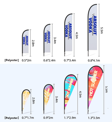 Banderas de publicidad en el exterior con promociones personalizadas de cuchillo tipo lágrima bandera de Bali bandera de la playa de arco con base de corsos
