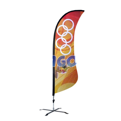 Banderas de publicidad en el exterior con promociones personalizadas de cuchillo tipo lágrima bandera de Bali bandera de la playa de arco con base de corsos