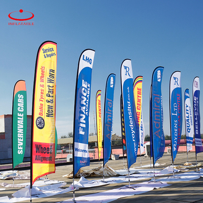 Personalización Bandera de la playa de agua y pancartas publicitarias Banderas de plumas con base Bandera de lágrima personalizada